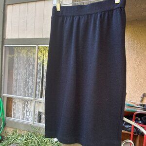 Classic black knit pencil skirt